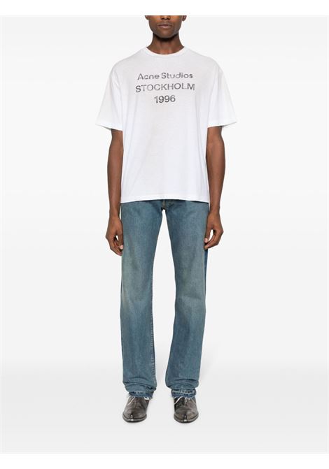 logo tee relaxed fit faded white ACNE STUDIOS | CL0196DC6